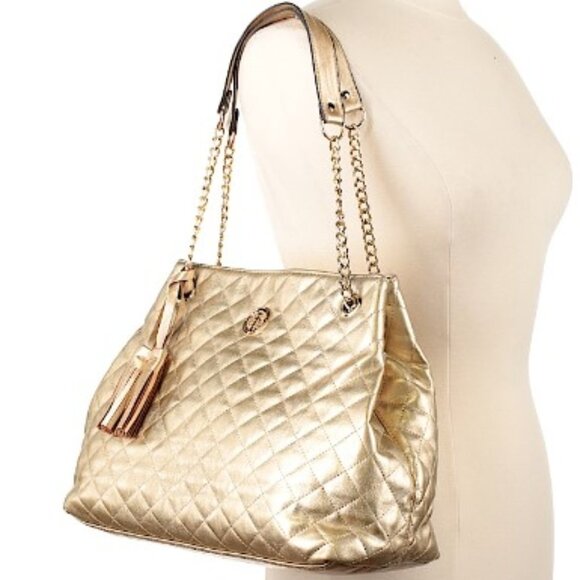 Gold Quilted Tote - Picture 3 of 9